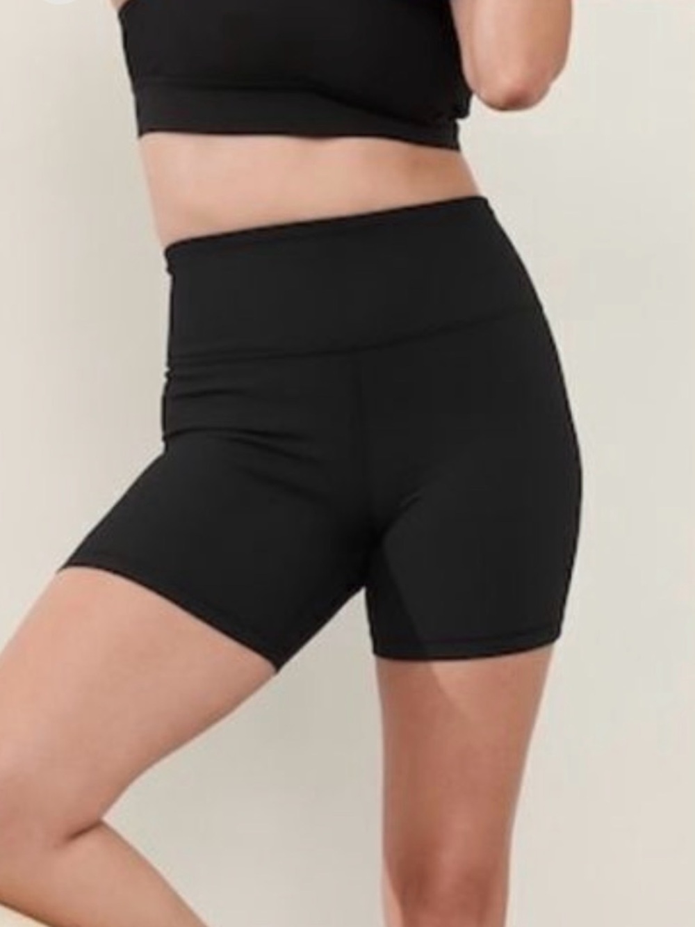 Athleta Black Elation 7” Rib Shorts